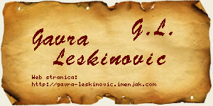 Gavra Leškinović vizit kartica